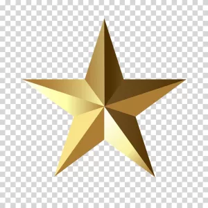 Golden Star symbol of achievement and excellence transparent PNG image