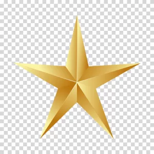 Golden star symbol icon transparent PNG image