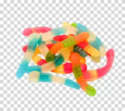 Gummy worms candy sweets confectionery transparent PNG image