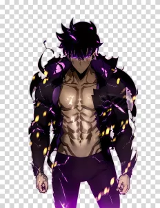 Jin Woo from Solo Leveling Korean webtoon manhwa transparent PNG image