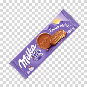 Milka Choco Wafer label packaging transparent PNG image