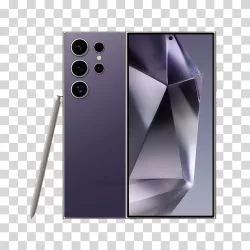 Samsung Galaxy S24 Ultra Titanium Violet Smartphone transparent PNG image