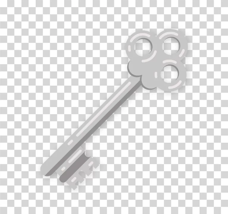 Silver Key metal key game assets transparent PNG image