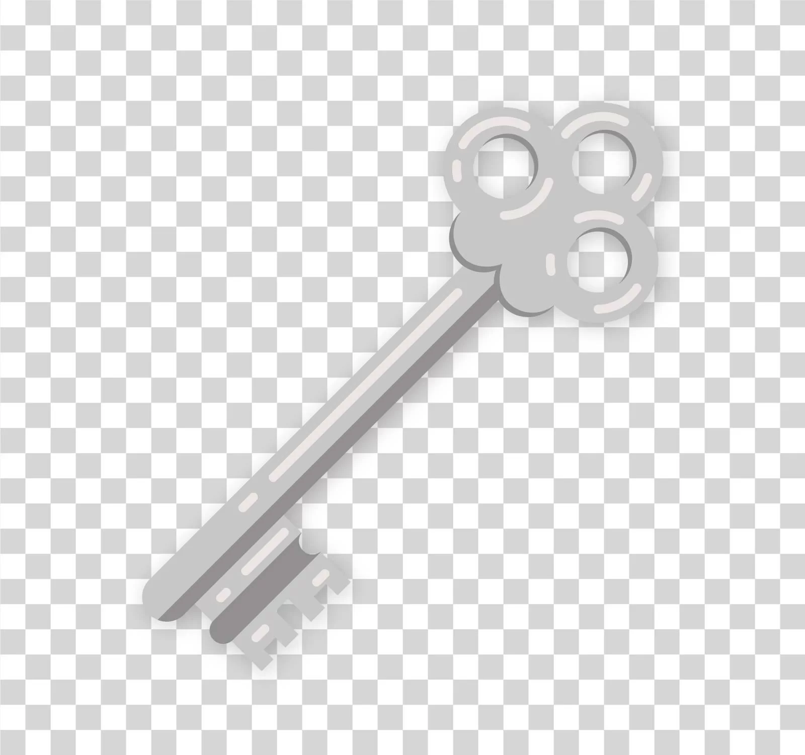 Silver Key metal key game assets transparent PNG image