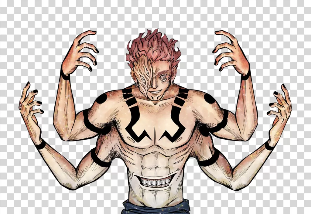 Sukuna Jujutsu Kaisen anime King of Curses transparent PNG image