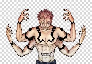 Sukuna Jujutsu Kaisen anime King of Curses transparent PNG image