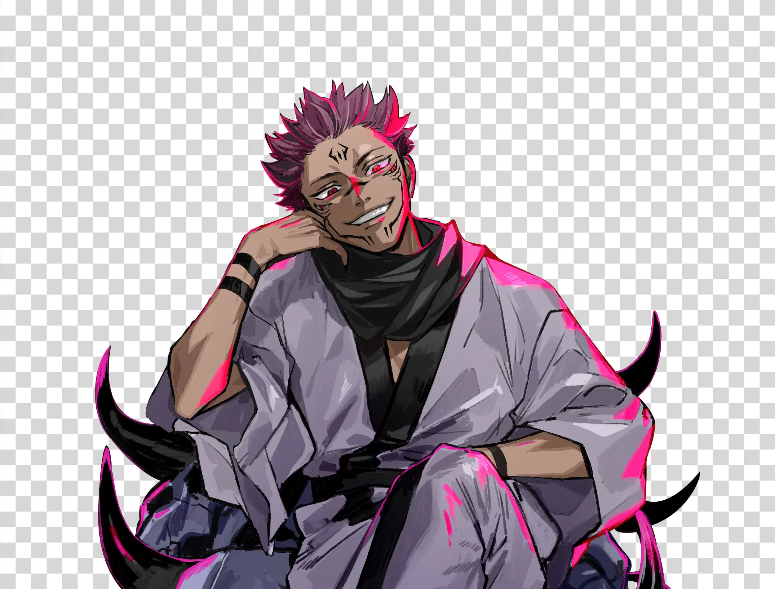 Sukuna Jujutsu Kaisen king of curses evil anime transparent PNG image
