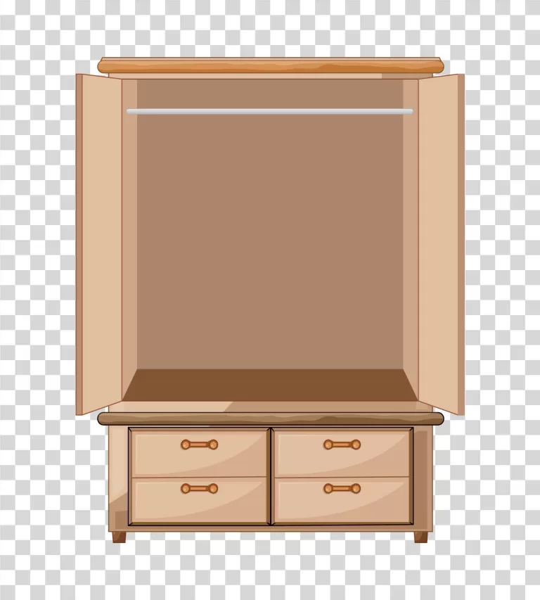 Wardrobe clothes storage furniture transparent PNG image