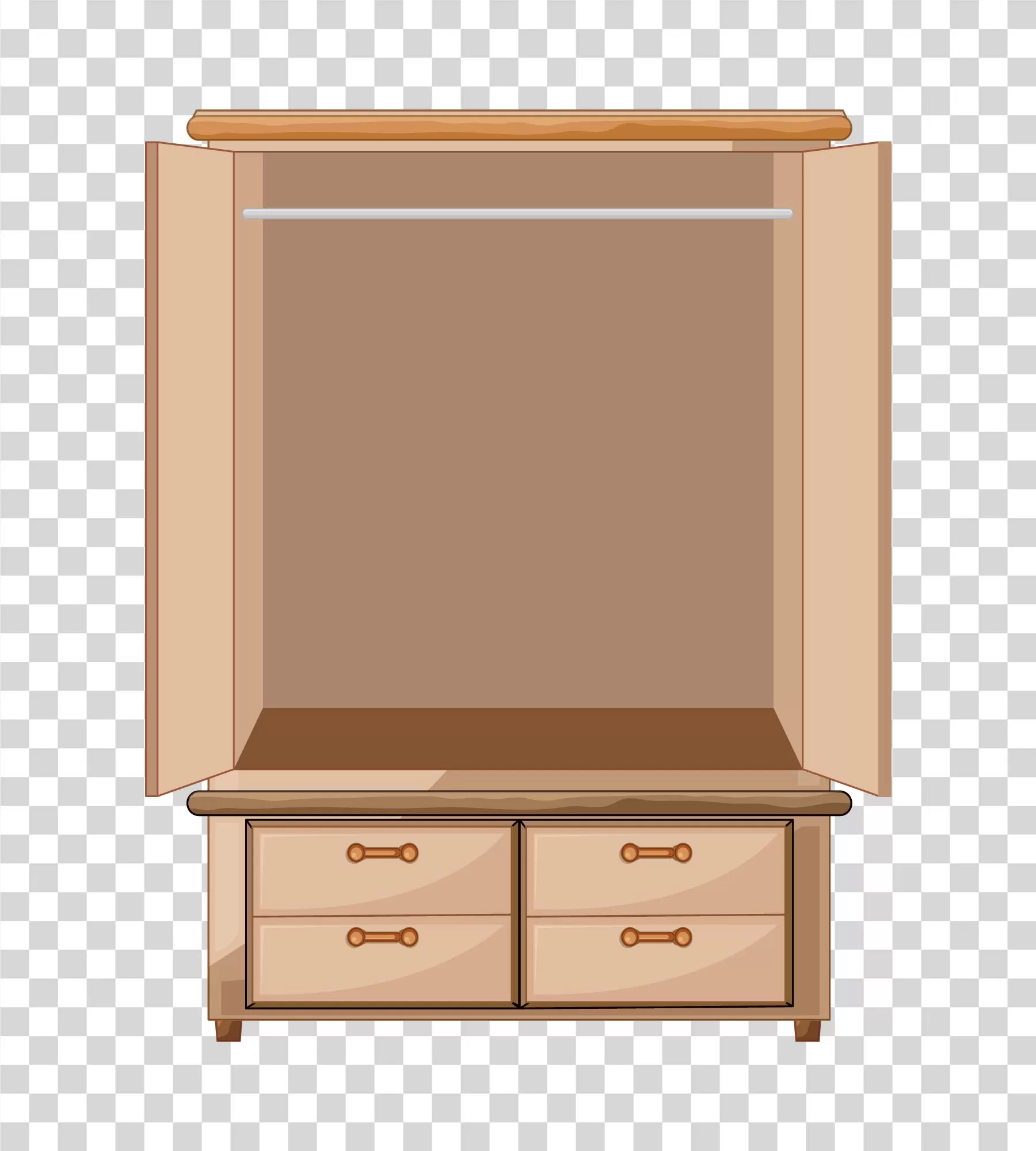 Wardrobe clothes storage furniture transparent PNG image