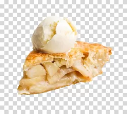 Apple pie with ice cream bakery delicious pastry transparent PNG image