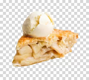 Apple pie with ice cream bakery delicious pastry transparent PNG image