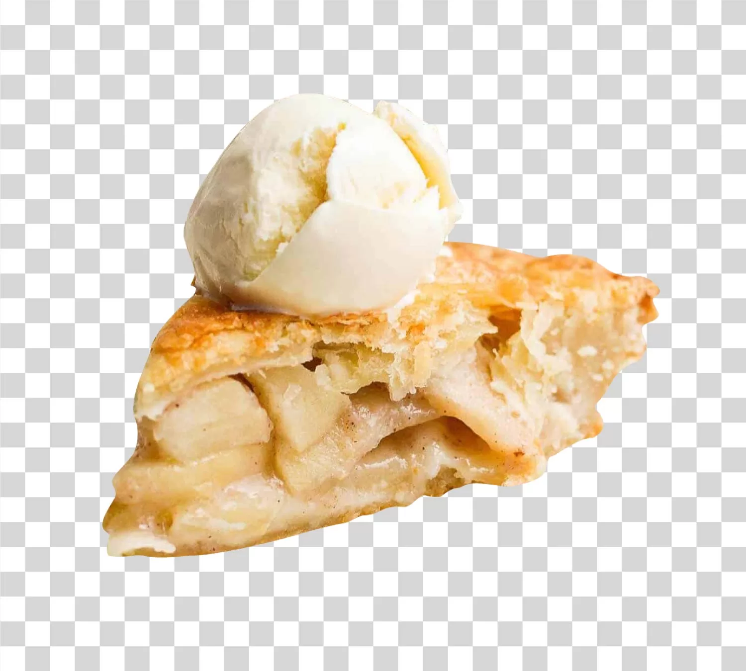 Apple pie with ice cream bakery delicious pastry transparent PNG image