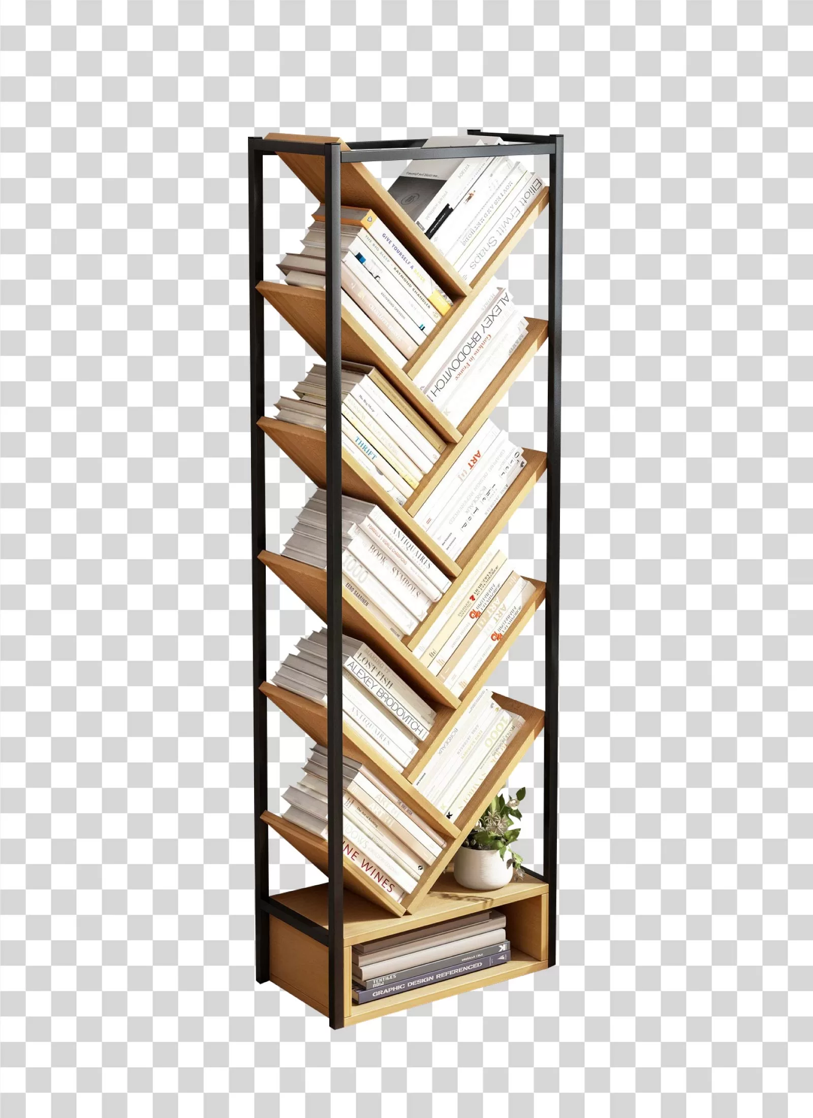 Bookshelf furniture transparent PNG image