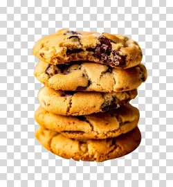 Chocolate chip cookies snack bakery transparent PNG image