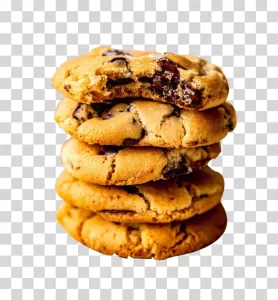 Chocolate chip cookies snack bakery transparent PNG image