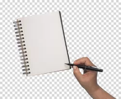 Hand writing on sketchbook notebook sketching transparent PNG image