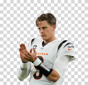 Joe Burrow, NFL quarterback, Cincinnati Bengals, American football, transparent PNG image Joe Burrow NFL quarterback Cincinnati Bengals American football transparent PNG image