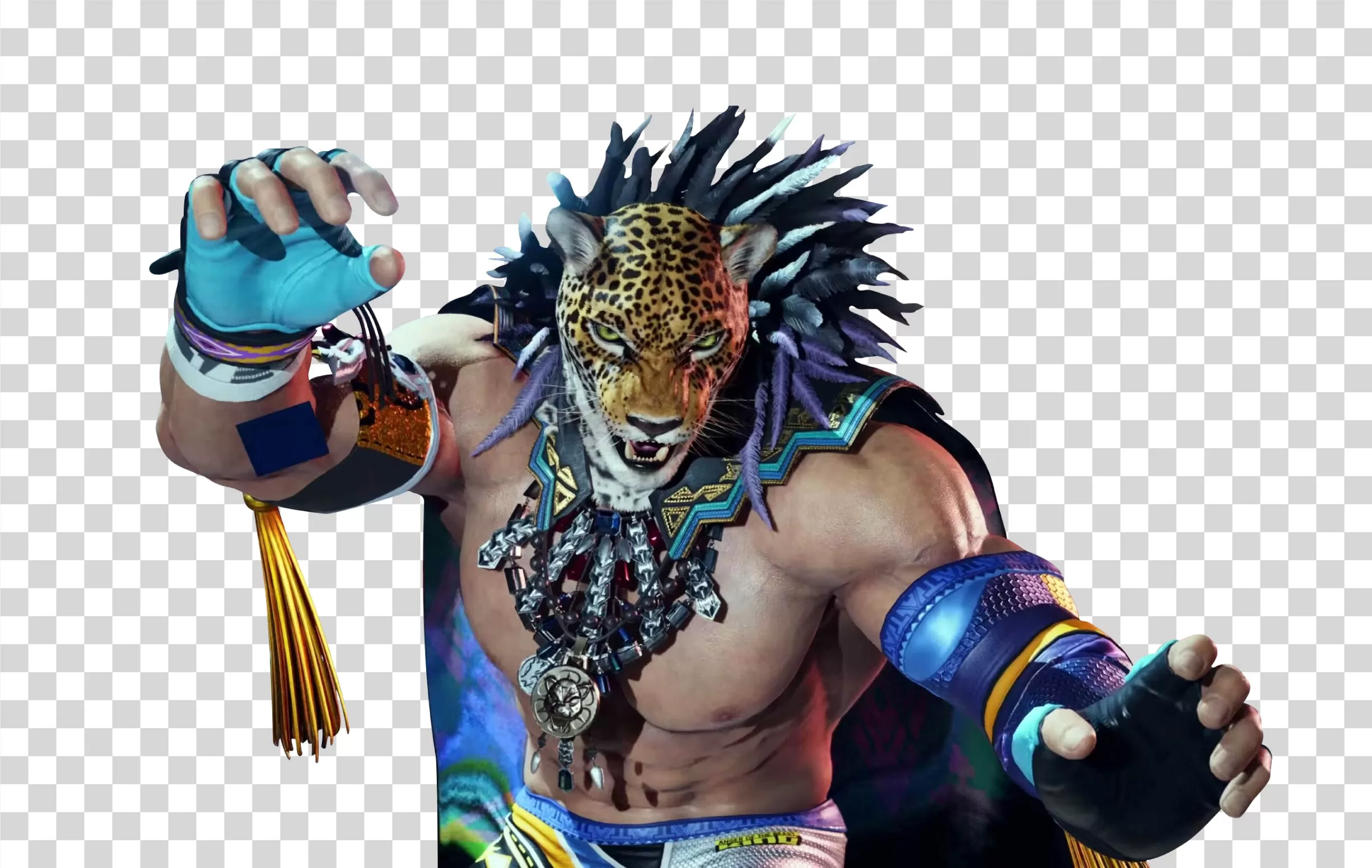 King from Tekken video game jaguar mask transparent PNG image