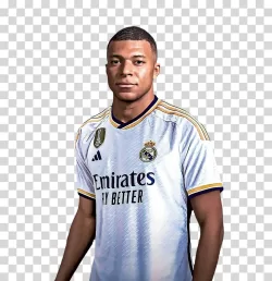 Kylian Mbappé Real Madrid jersey transparent PNG image