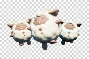 Adorable Lamball Palworld Creature PNG Image