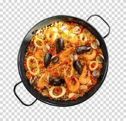 Seafood paella dish food transparent image