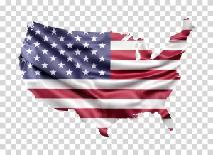 United States Map with Flag America Shape with Flag
