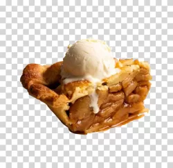 Apple Pie Slice with Ice Cream Topping Transparent