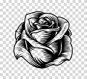 Black Floral Tattoo Design Transparent
