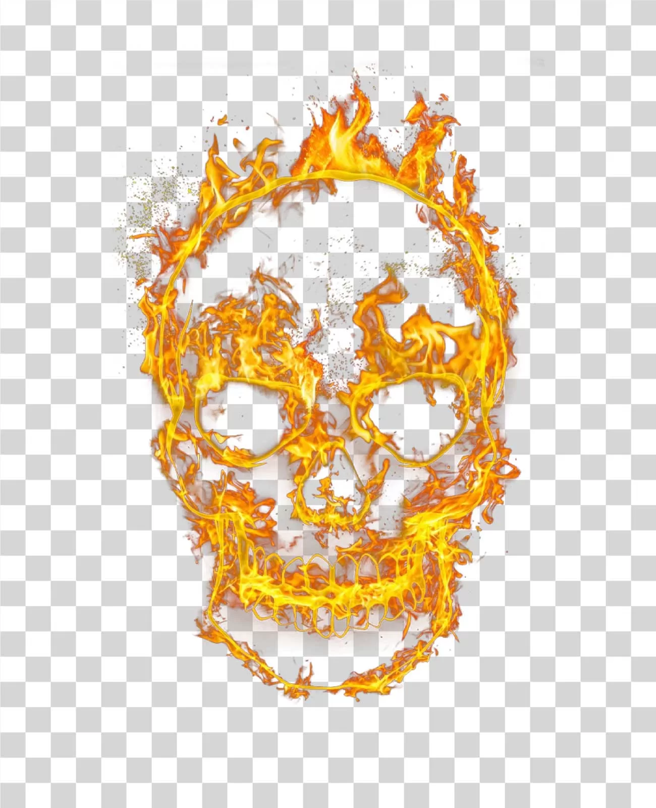 Flaming Skull Fire Skull Illustration Burning Head Transparent