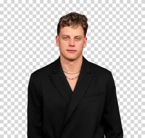 Joe Burrow in Black Suit, NFL, Quarterback, Cincinnati Bengals, PNG transparent image Joe Burrow in Black Suit NFL Transparent Download