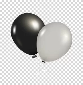 Black and White Balloons PNG