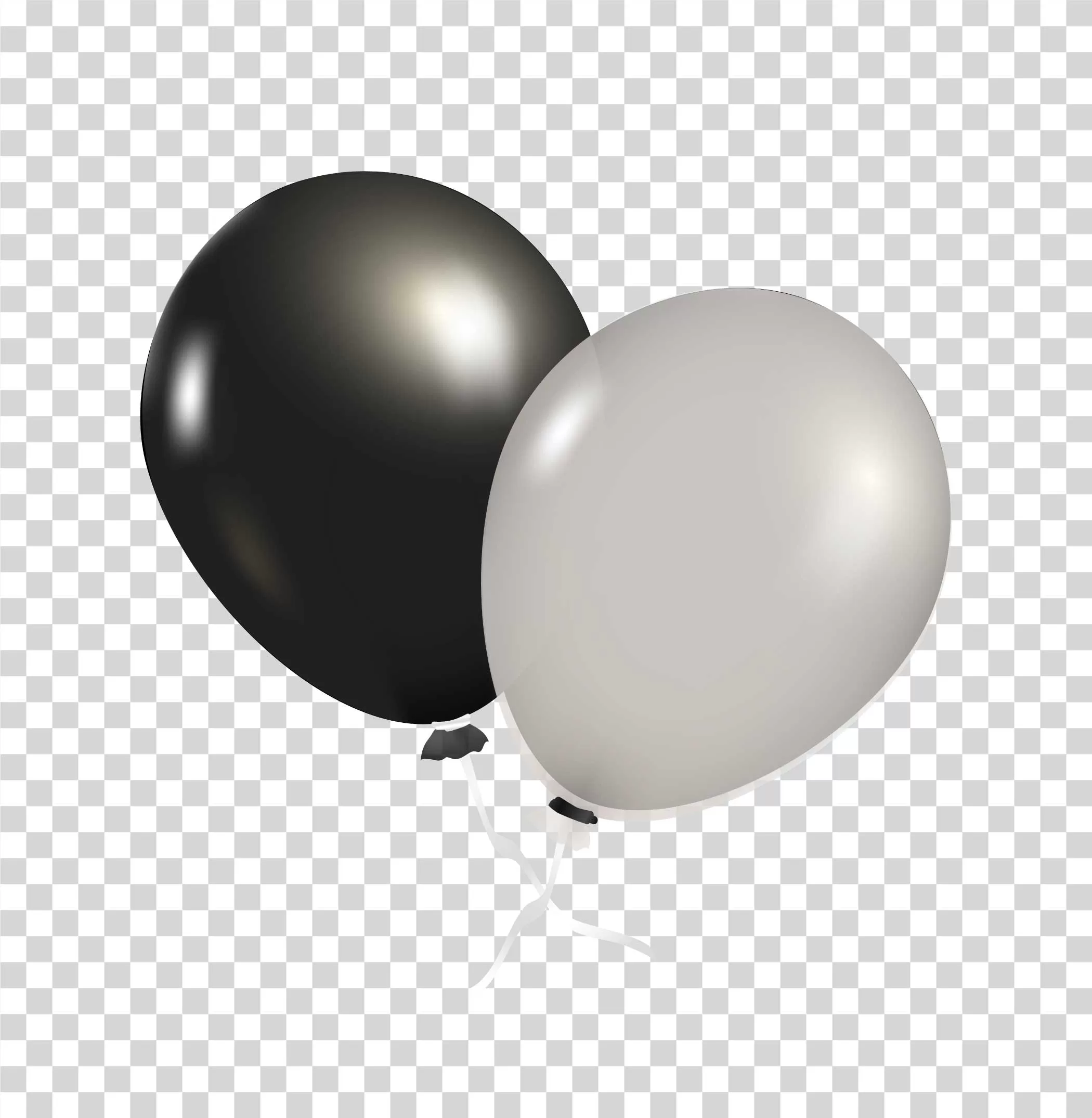 Black and White Balloons PNG