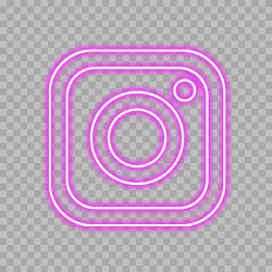 Instagram Logo Social Media Icon Neon Effect Style