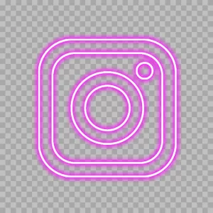 Instagram Logo Neon Effect Style, Social Media Icon, Transparent PNG Image Instagram Logo Social Media Icon Neon Effect Style