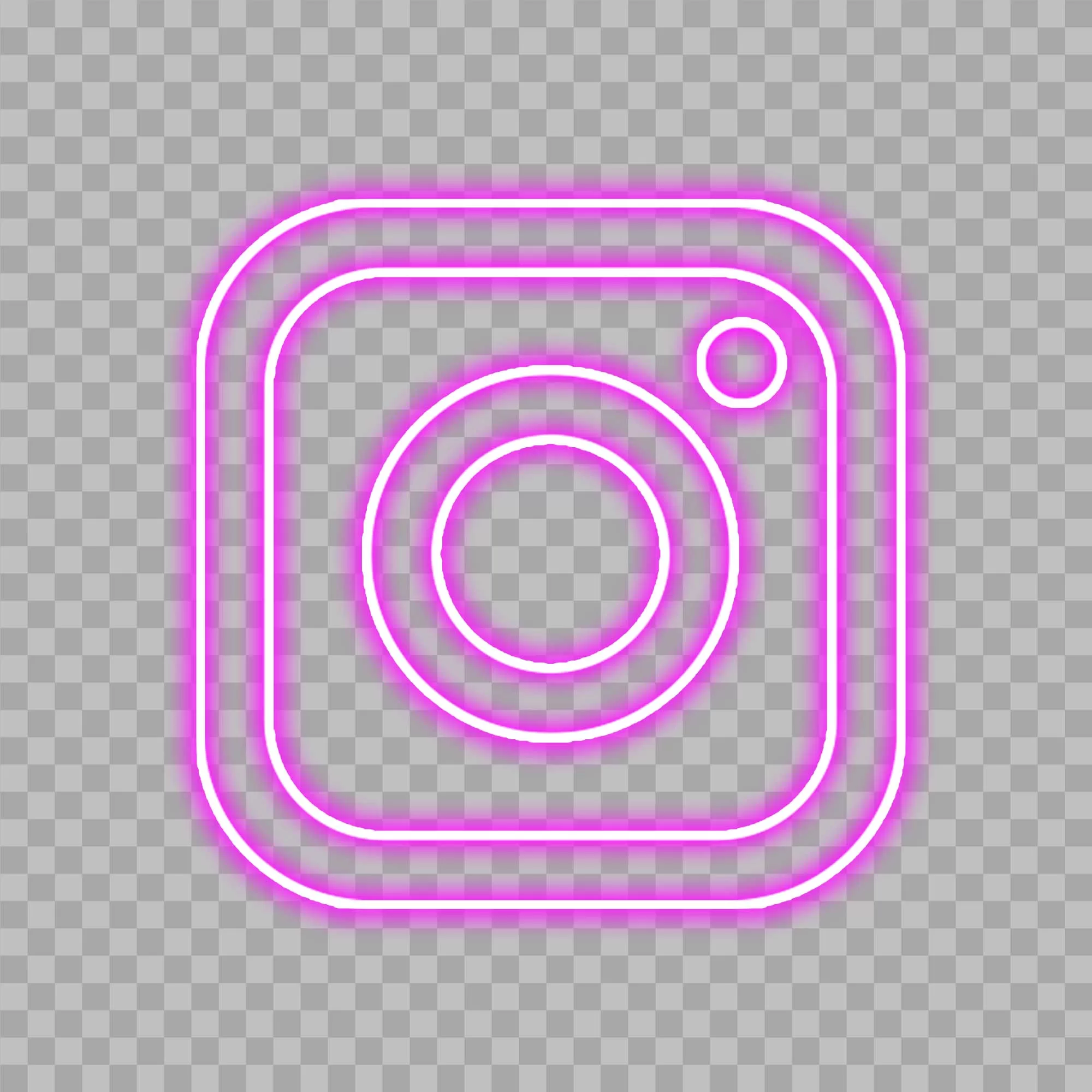 Instagram Logo Social Media Icon Neon Effect Style