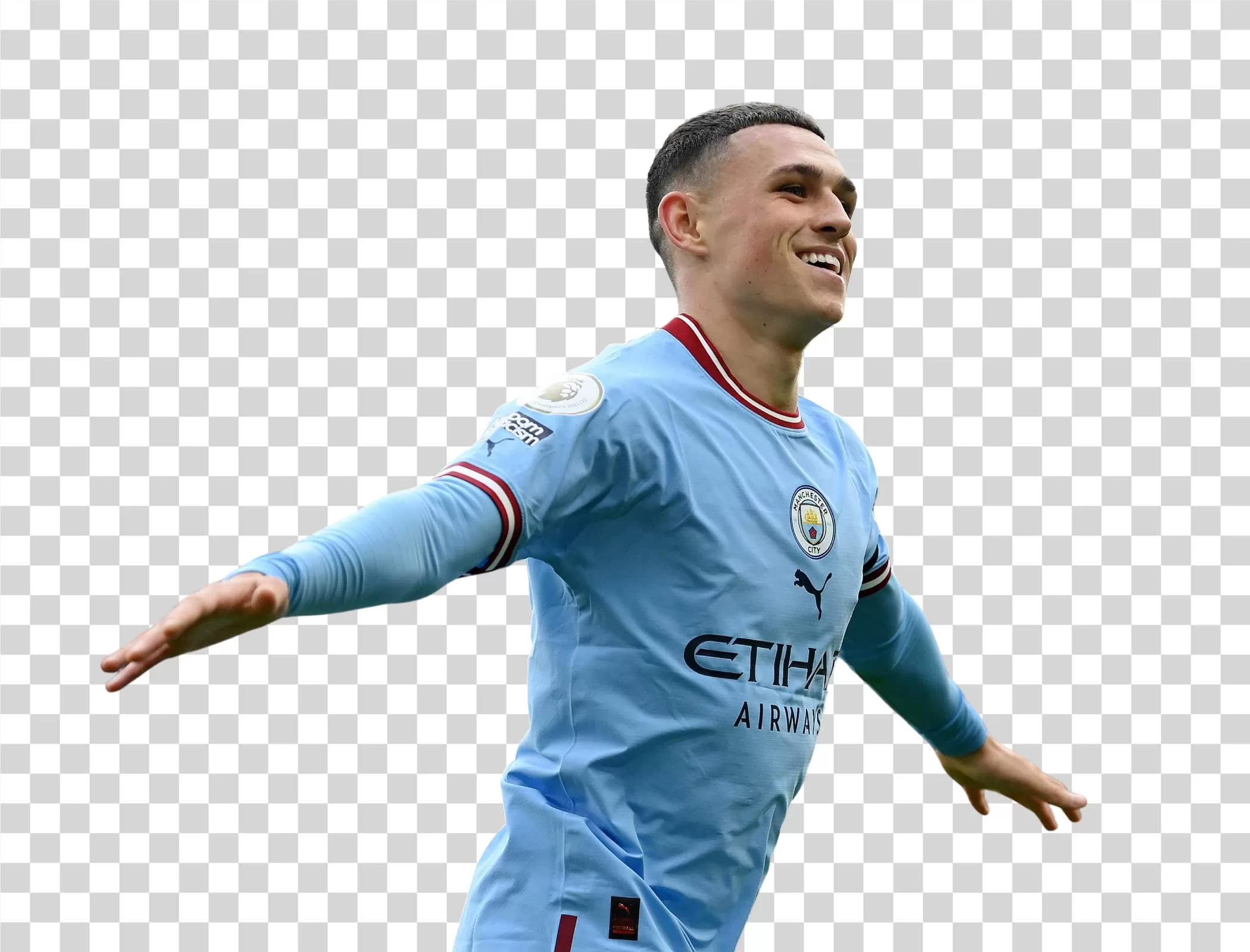 Phil Foden Celebrating a Goal PNG Transparent