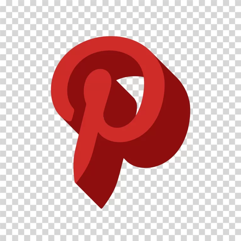 Pinterest Logo Shadow Style PNG