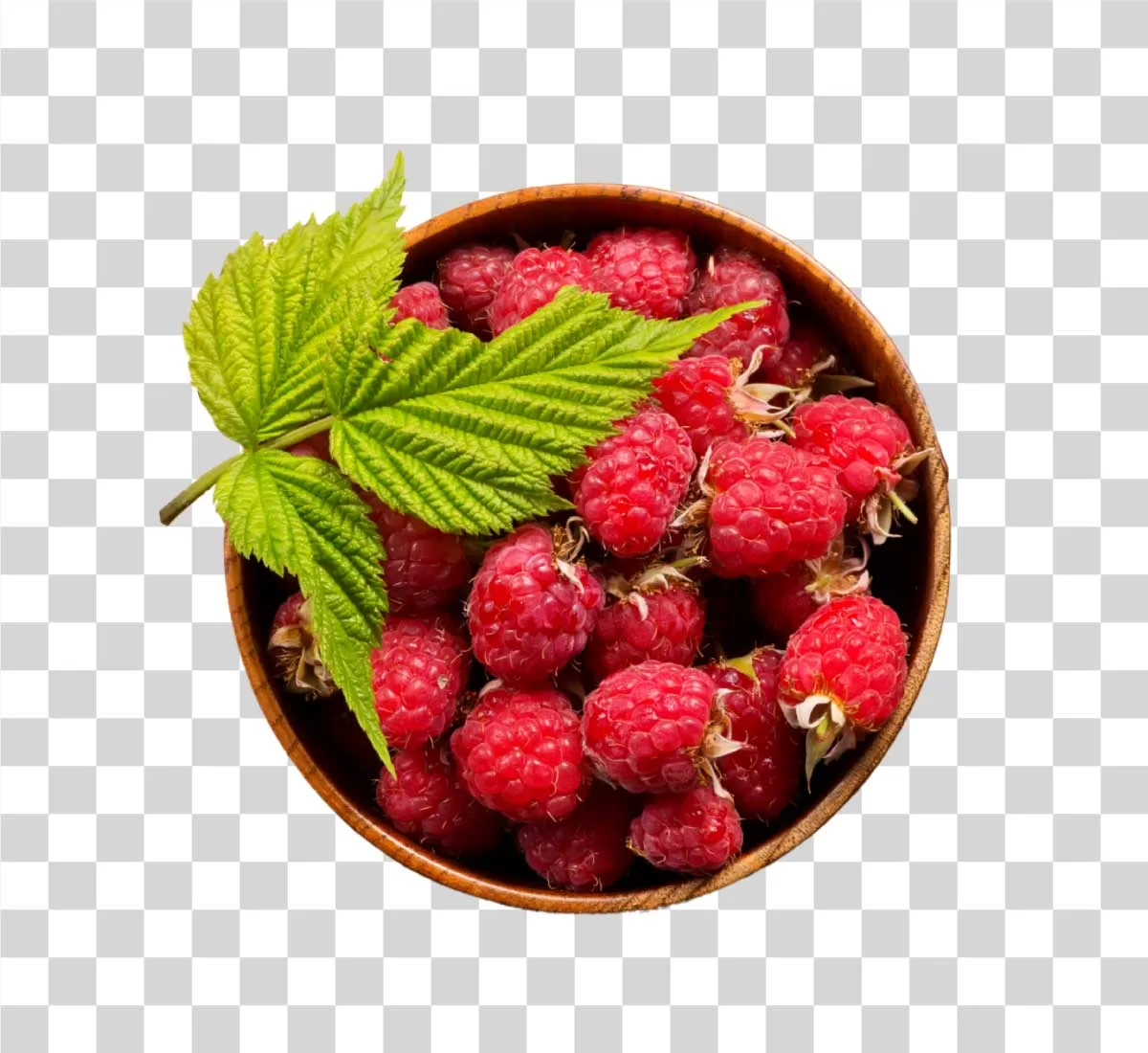 Raspberry in Bowl Fresh Red Berries PNG