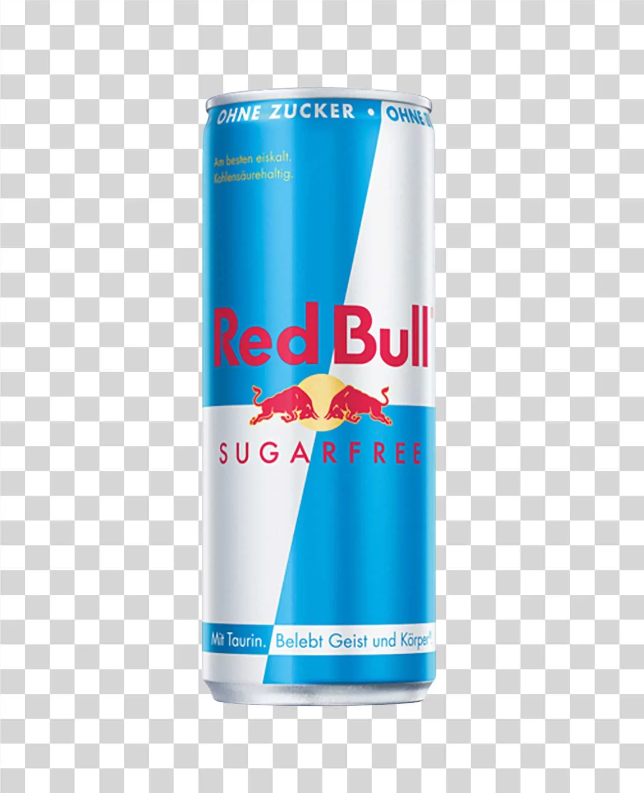 Red Bull Sugar Free Energy Drink Can Transparent