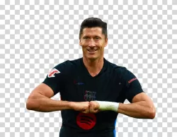 Robert Lewandowski Barcelona Striker Celebration Transparent