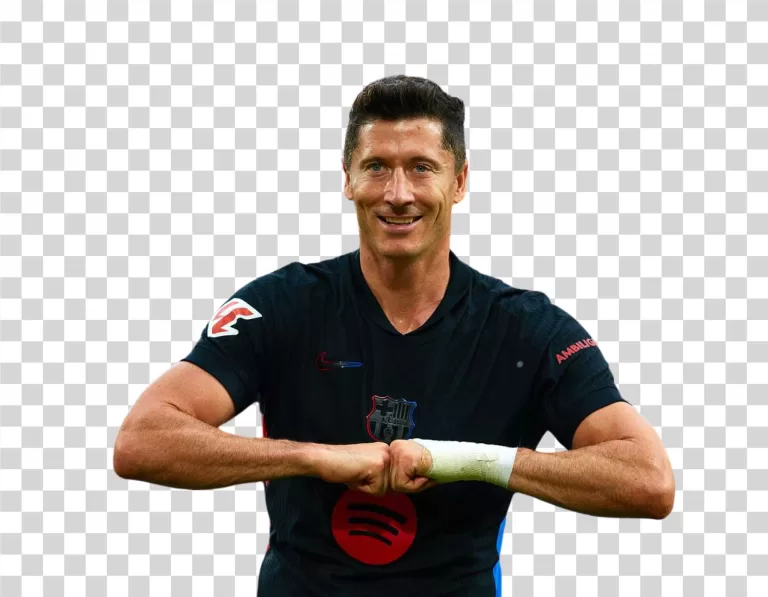 Robert Lewandowski Barcelona Striker Celebration Transparent