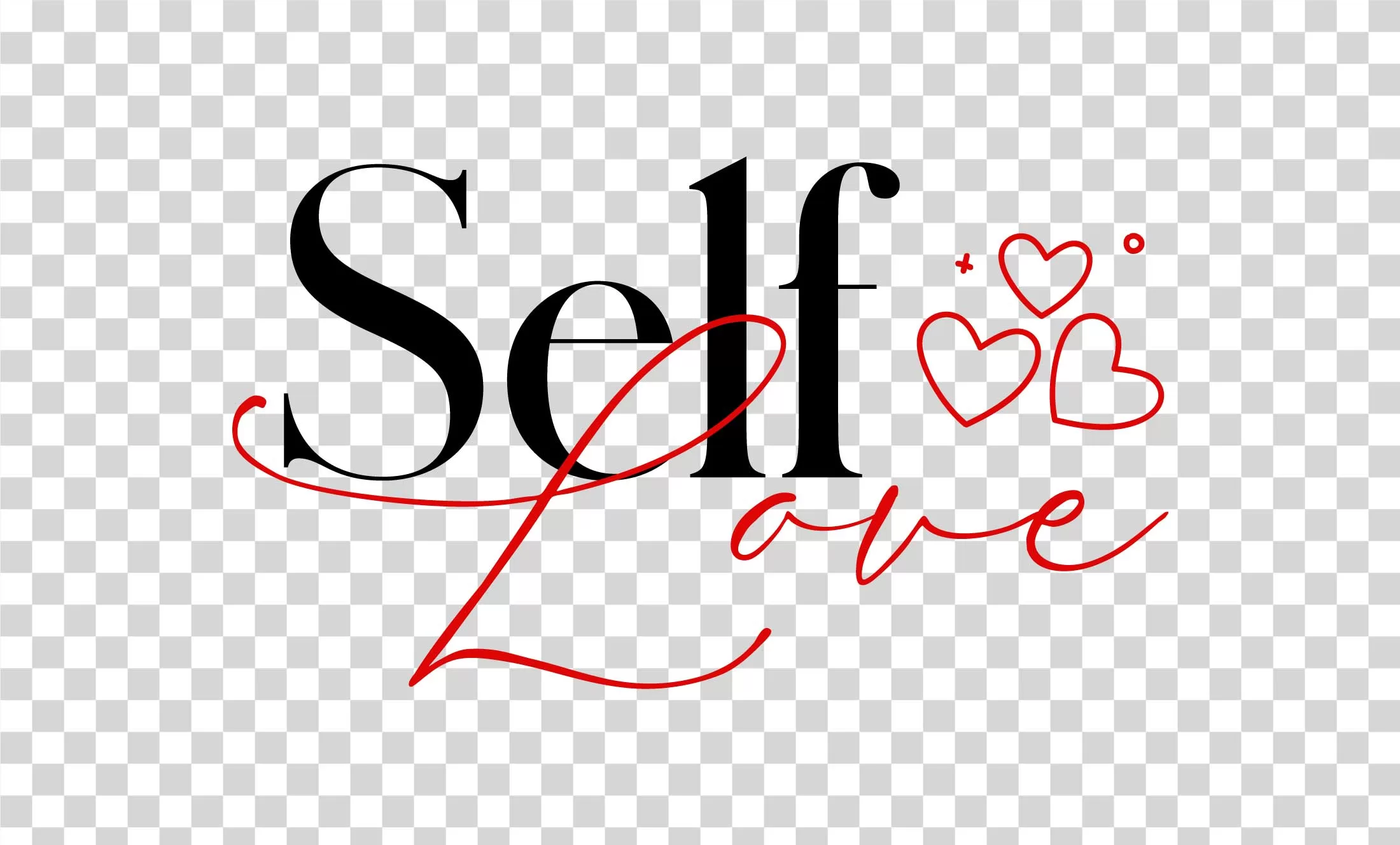 Self Love Handwritten Lettering Transparent