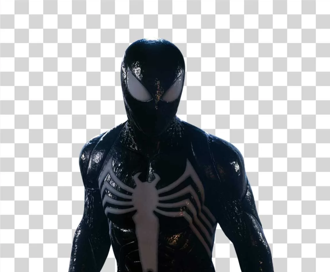 Spider Man in Symbiote Suit Marvel Black Costume PNG