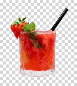 Strawberry Mojito Icy Strawberry Mint Drink Transparent