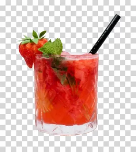 Strawberry Mojito Icy Strawberry Mint Drink Transparent
