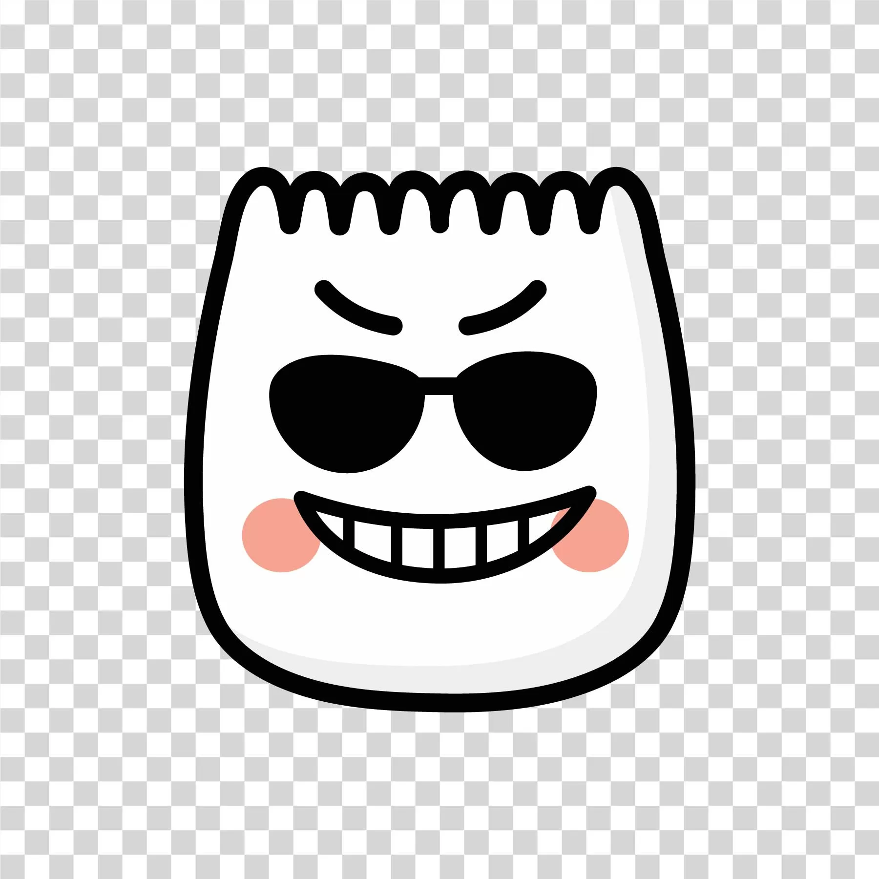 TikTok Cool Face Emoji Transparent
