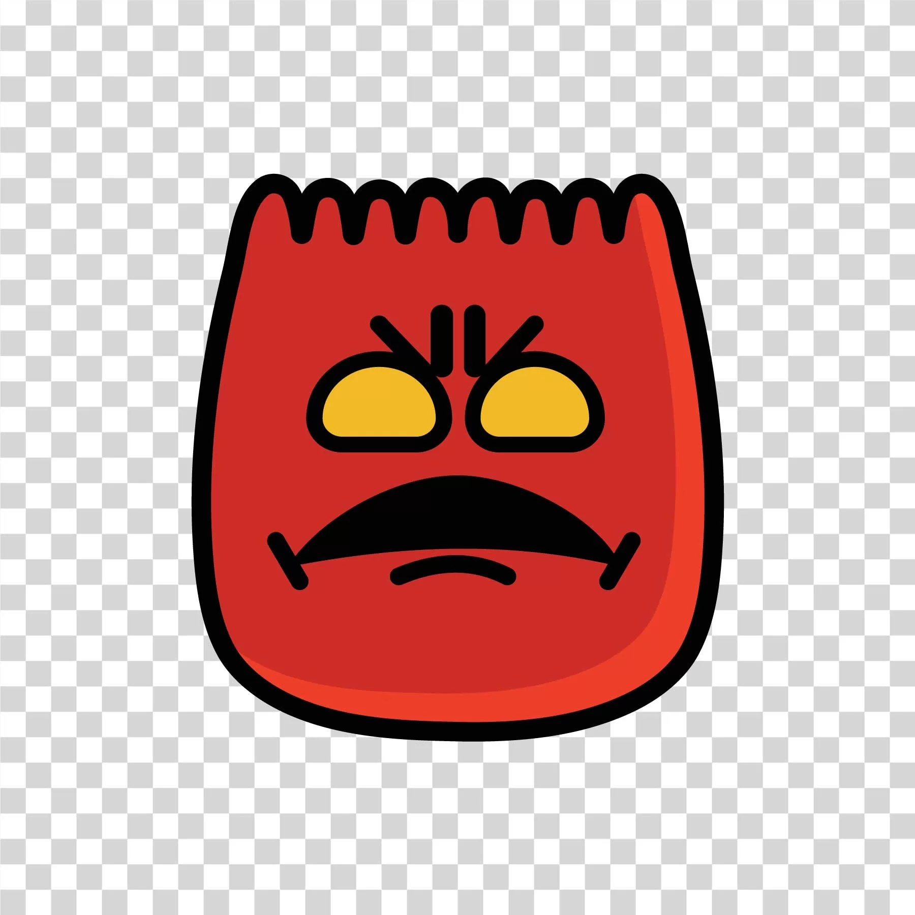 TikTok Rage Emoji Angry Red Face PNG
