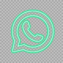 WhatsApp Logo Messaging App Neon Effect Style Transparent