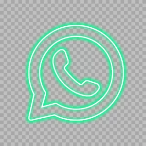 WhatsApp Logo Messaging App Neon Effect Style Transparent