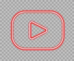 YouTube Logo Neon Effect Style Transparent